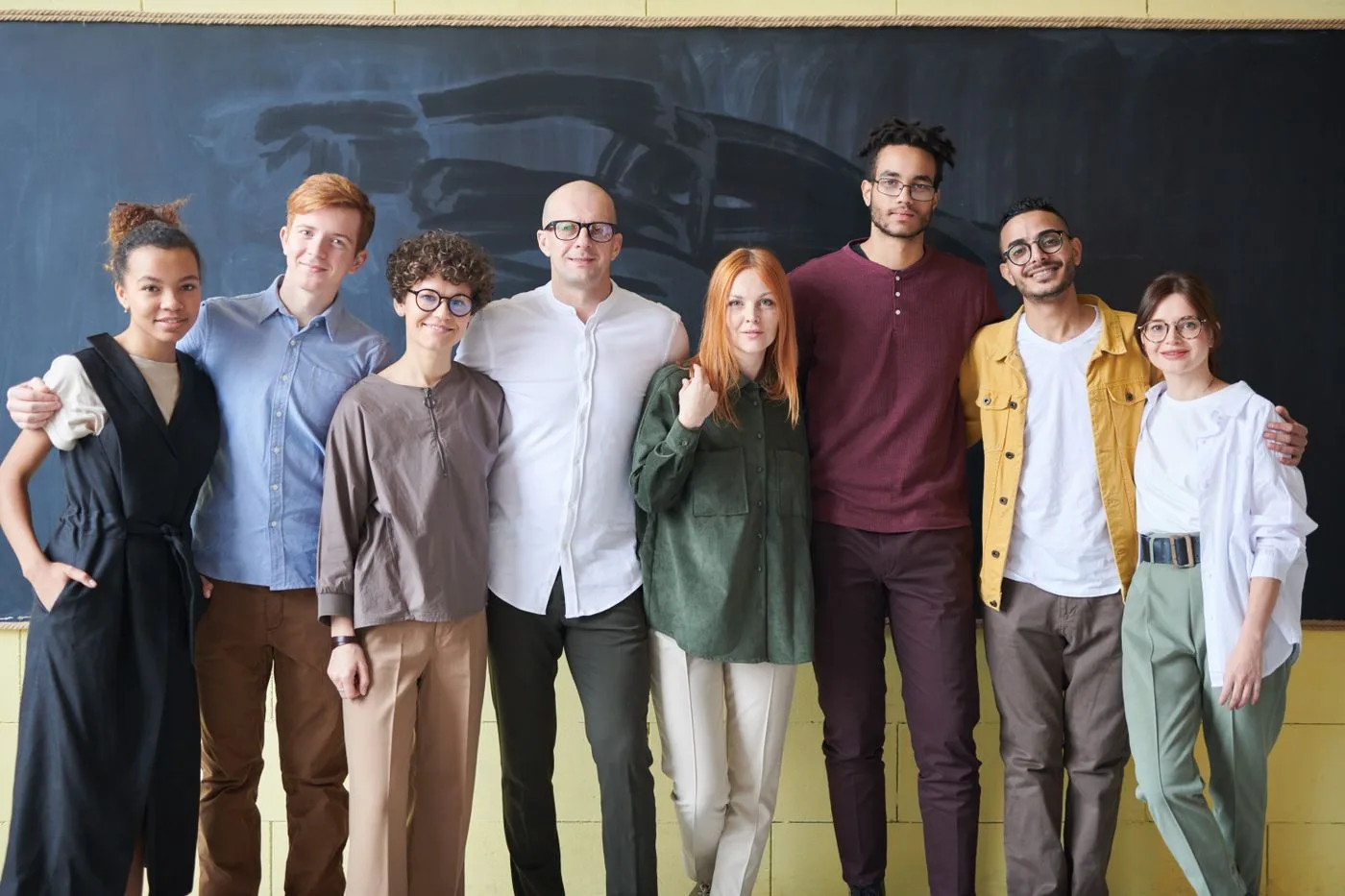 Editorial photograph of a diverse workplace team