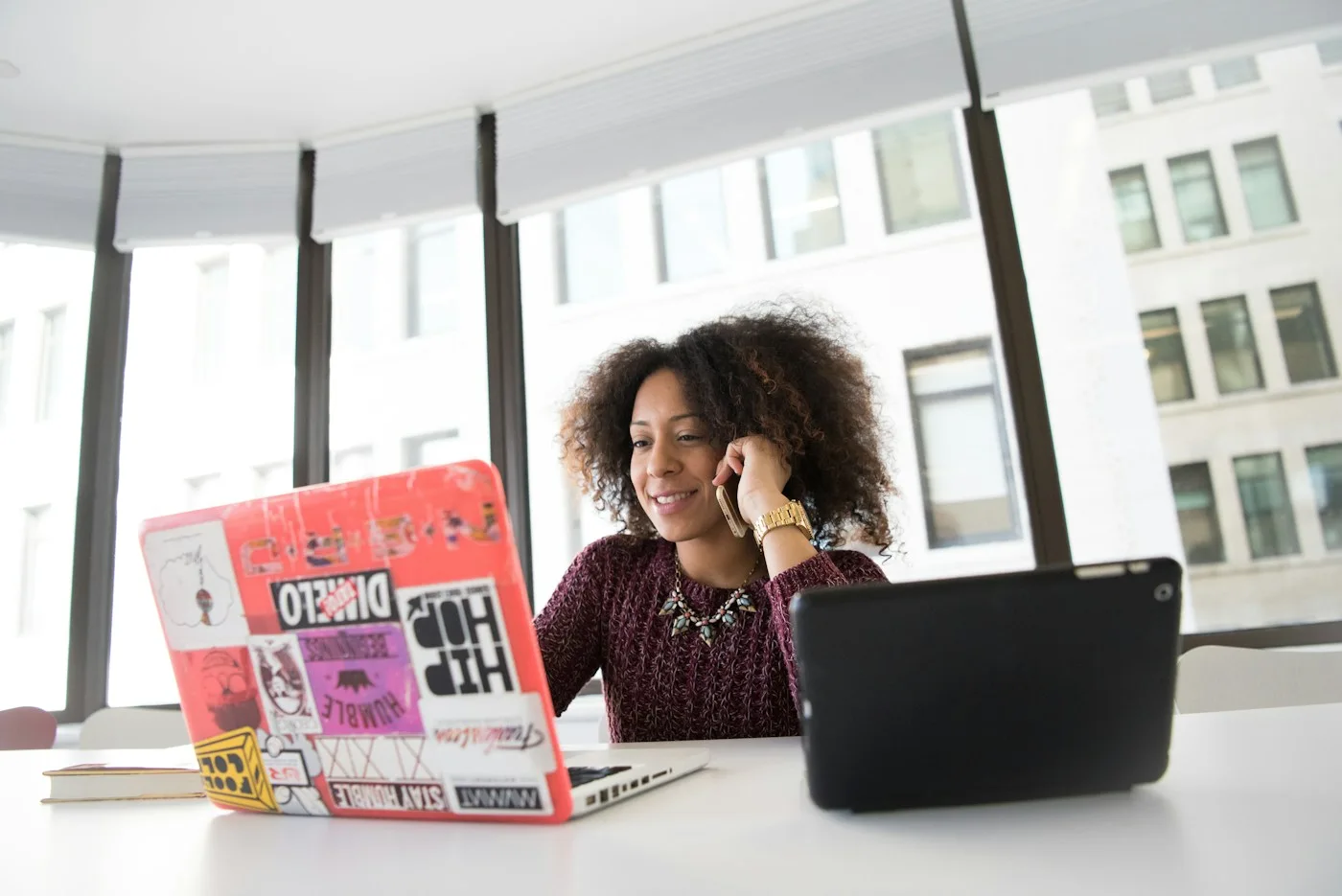 Editorial photograph of a professional working with computers